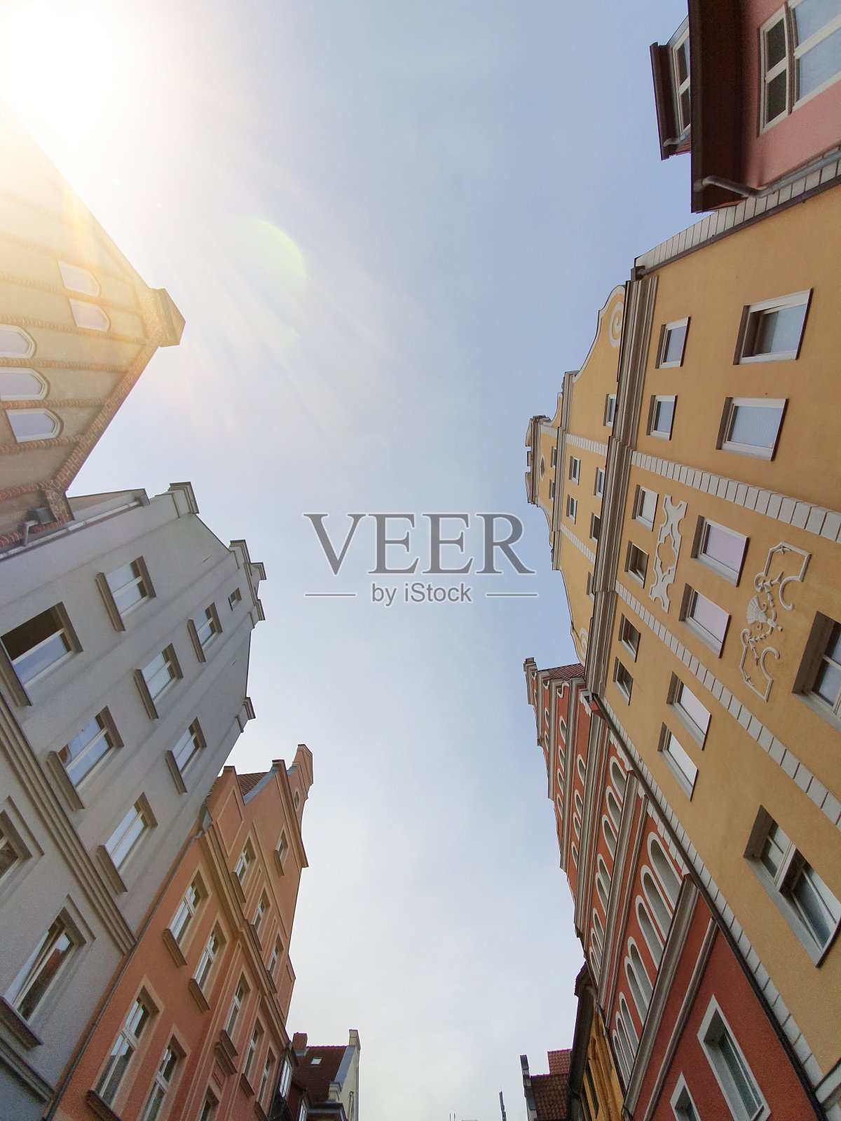 德国建筑从低角度来看照片摄影图片