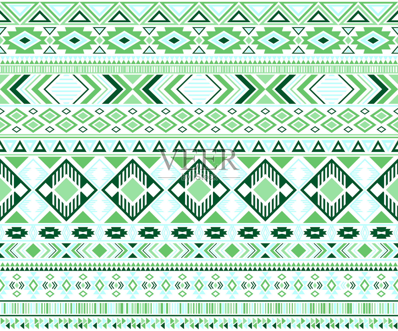 部落民族图案几何矢量无缝背景。插画图片素材