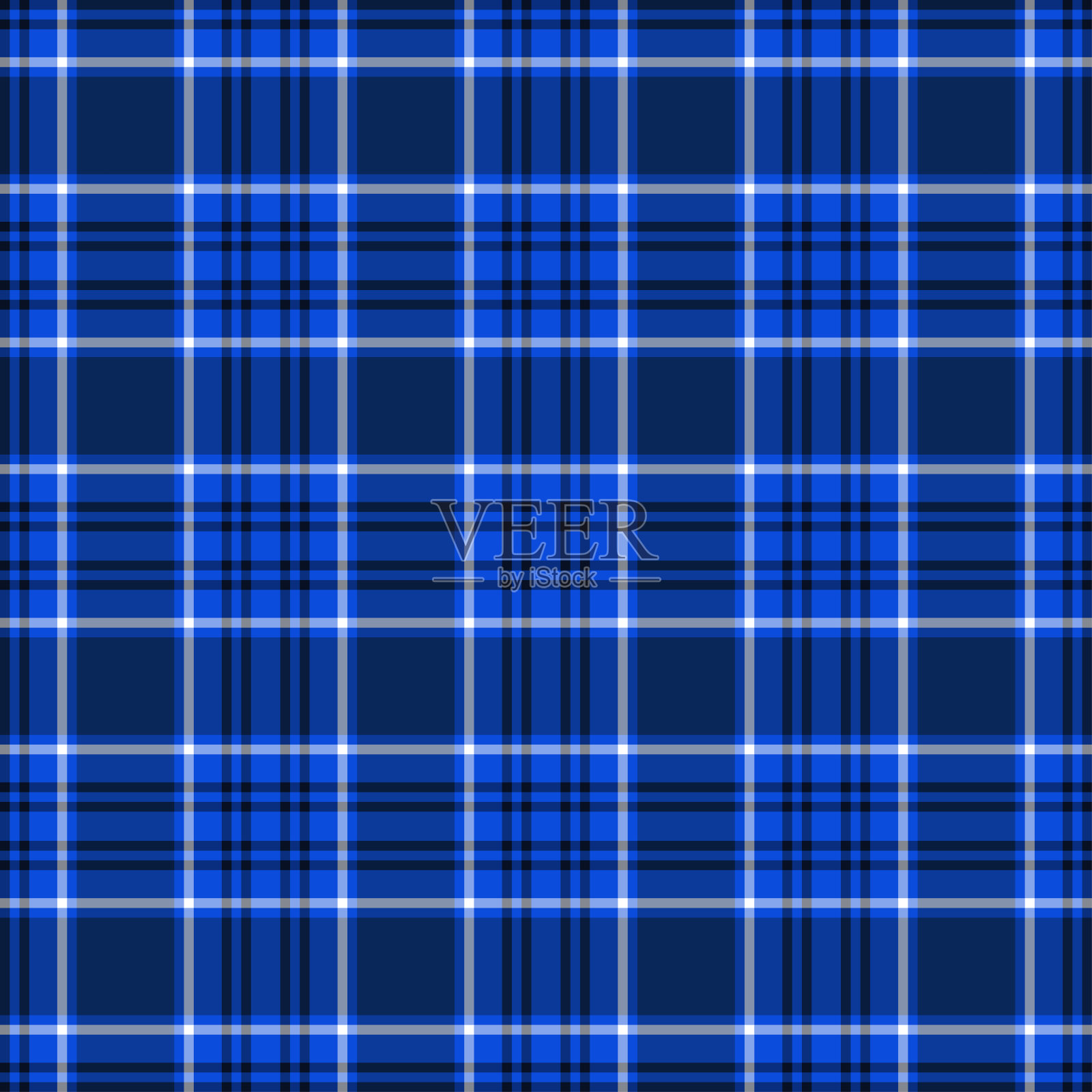 格子花呢蓝白无缝方格矢量图案。插画图片素材