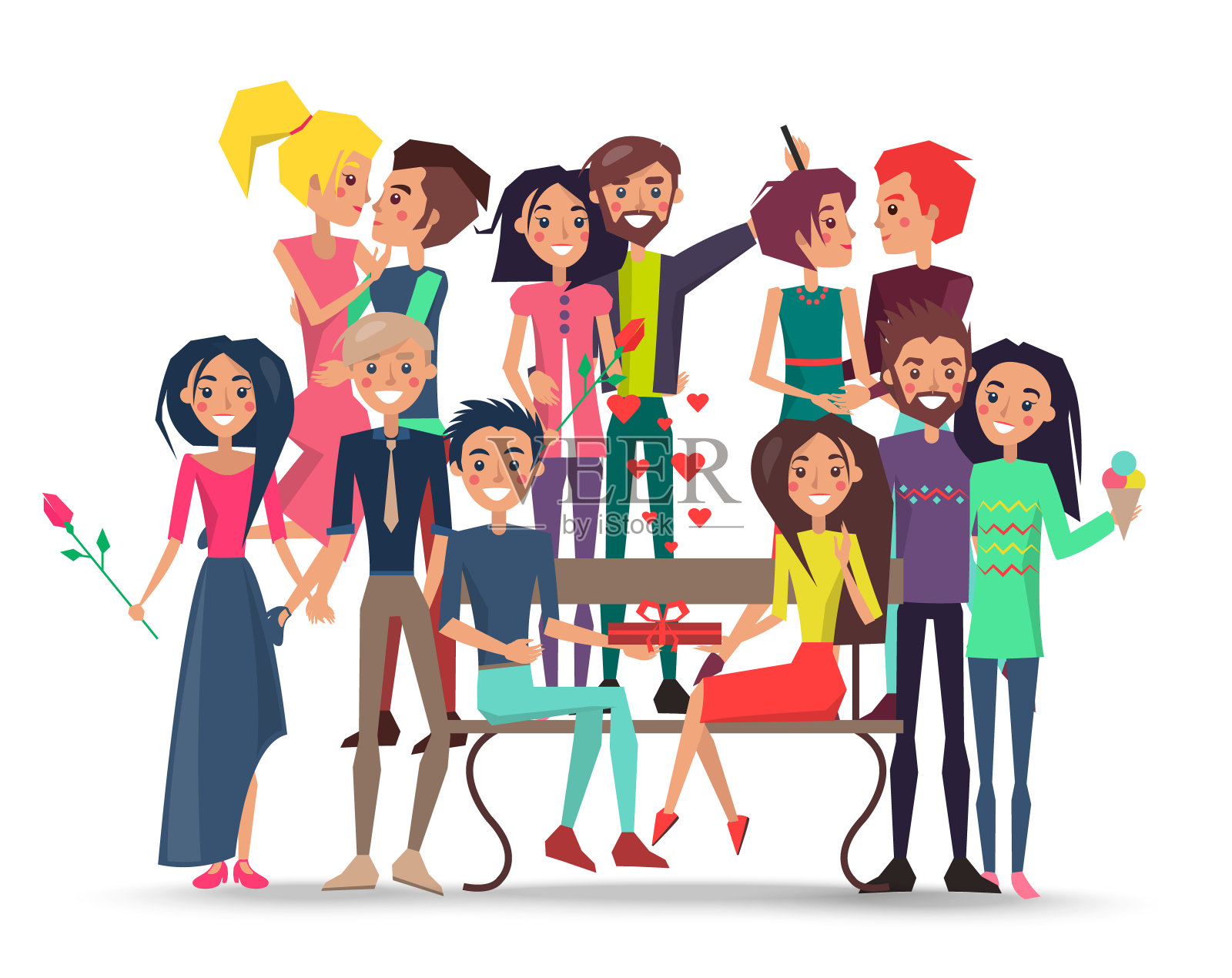 发光的网格插画图片素材