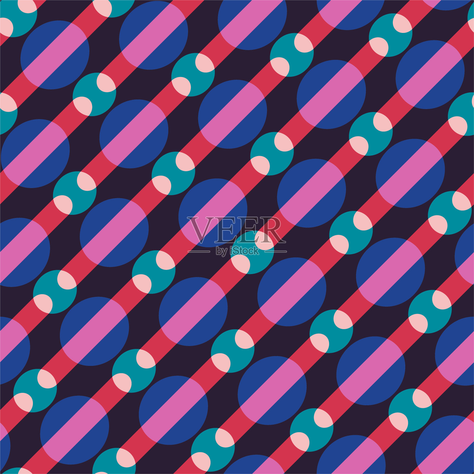 无缝矢量重复几何图案。复古风格的60年代的背景与透明的效果元素。适用于设计、面料、纺织品、包装、封面、广告横幅等。插画图片素材