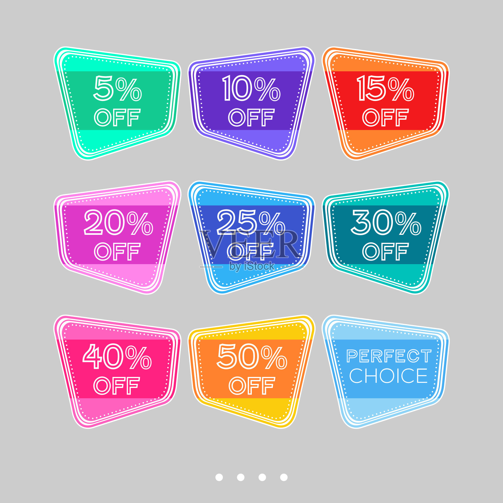 一套销售贴纸。五彩缤纷的抽象设计。设计元素图片