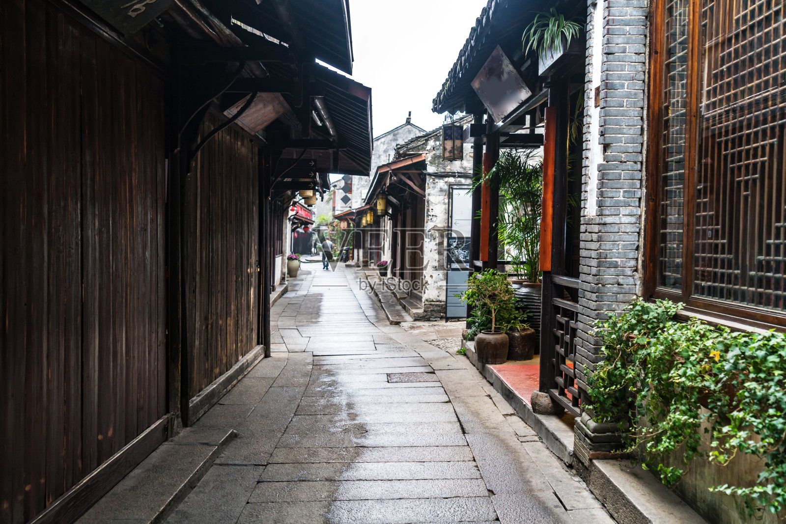 中国苏州周庄古镇的街道照片摄影图片