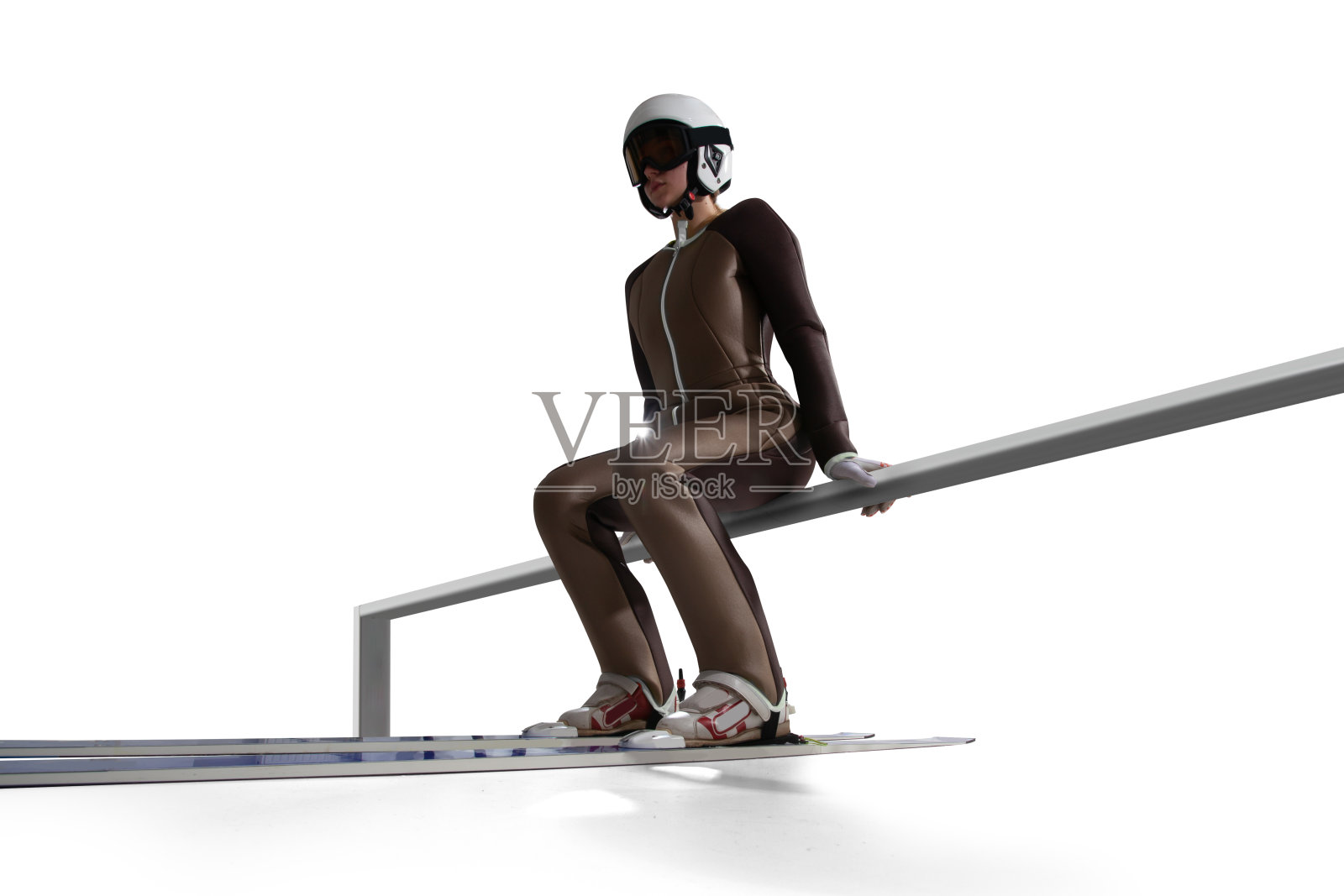 跳高滑雪。照片摄影图片