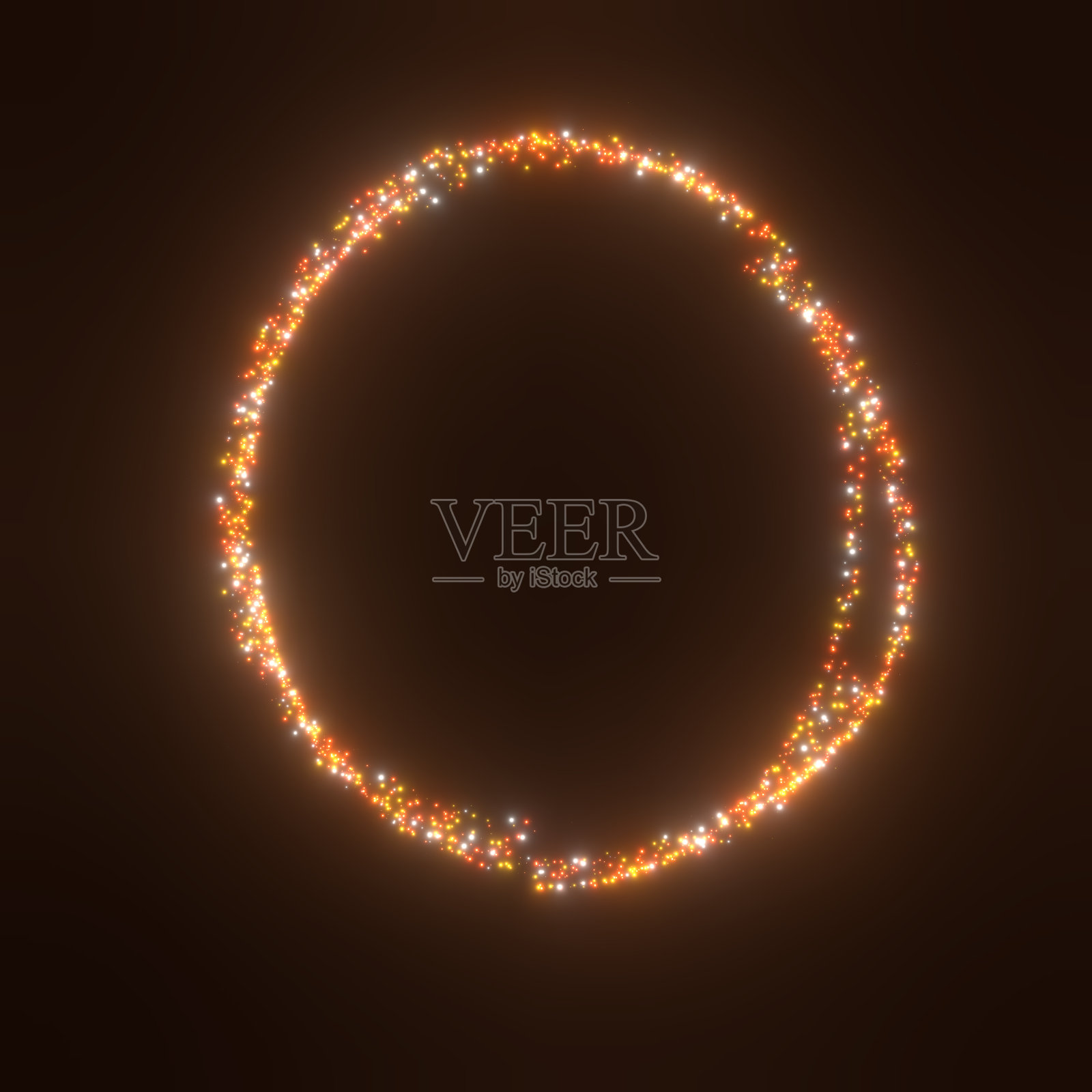 三维渲染插图。圆形明亮的光未来科幻闪烁星尘与粒子发光在黑色背景。3d图像，高分辨率，广告横幅照片摄影图片