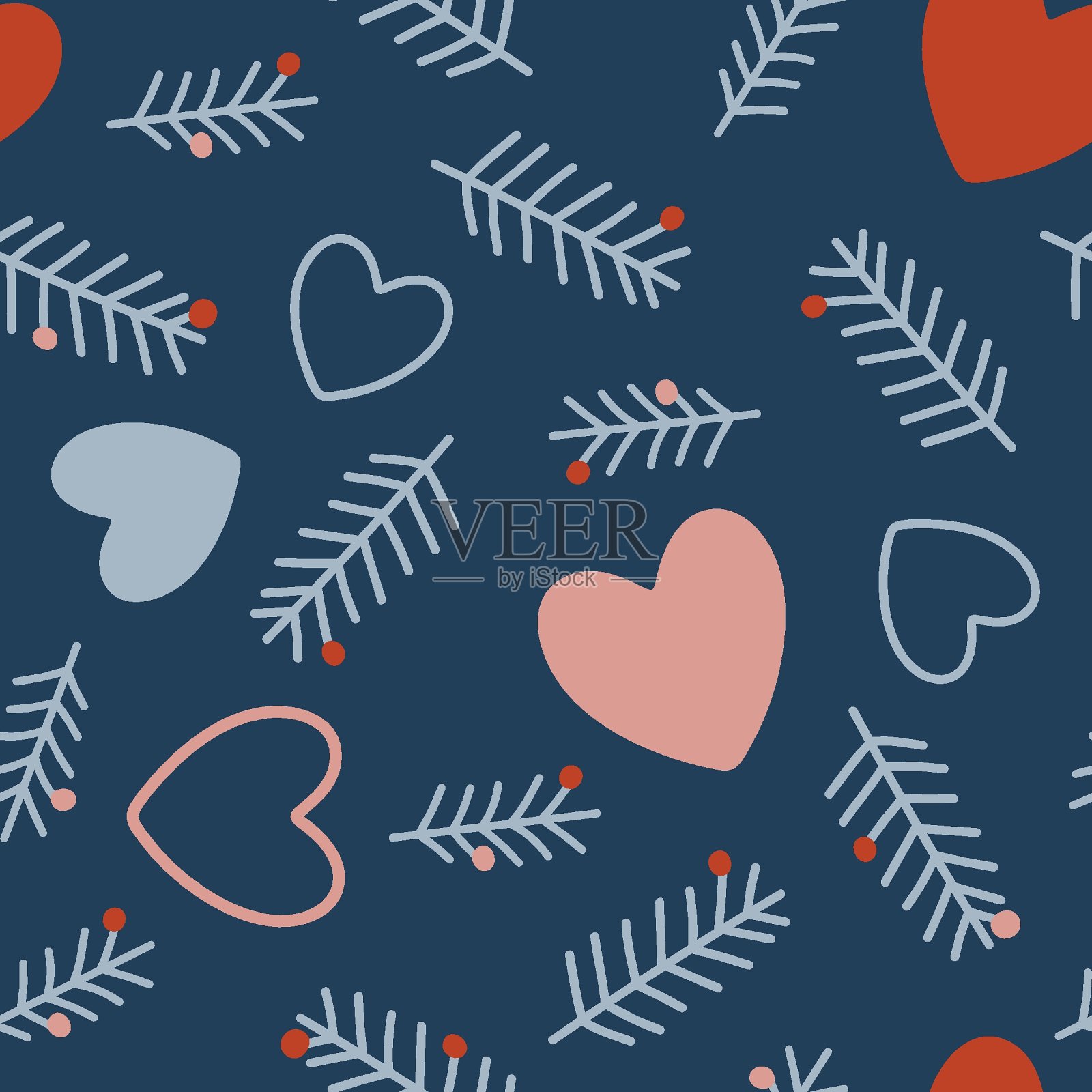 无缝矢量模式与圣诞树插画图片素材