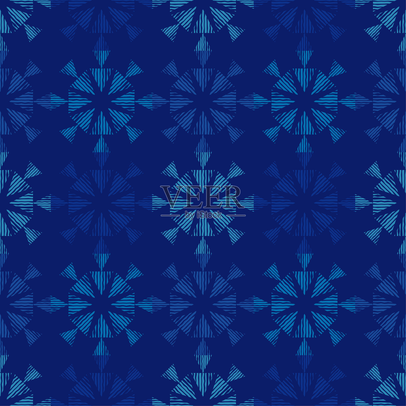 无缝图案装饰雪花和星星。插画图片素材