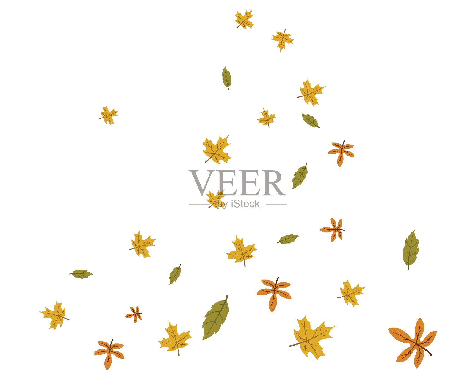 落叶与弯风矢量插画设计插画图片素材