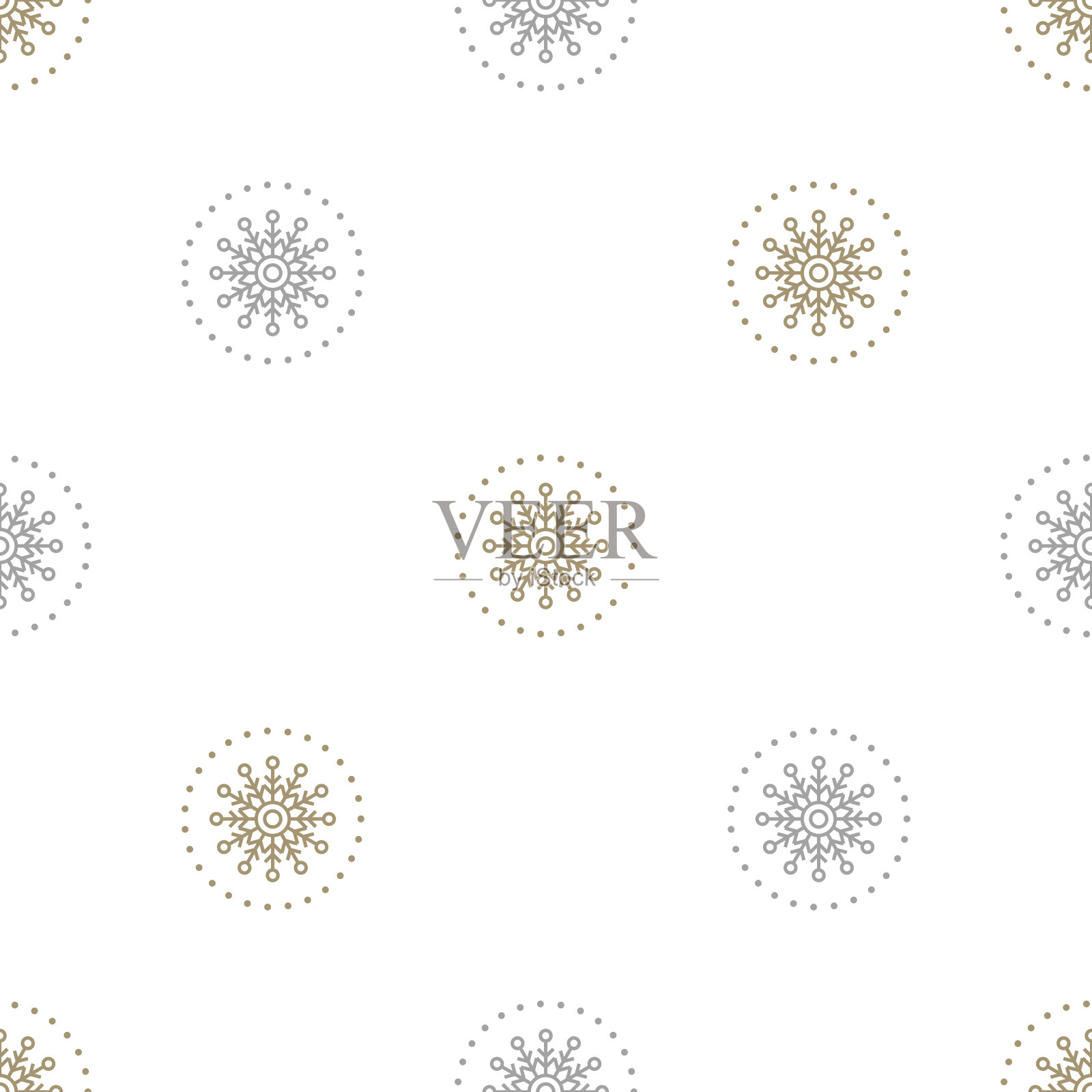 圣诞节用雪花无缝图案。矢量插图。插画图片素材