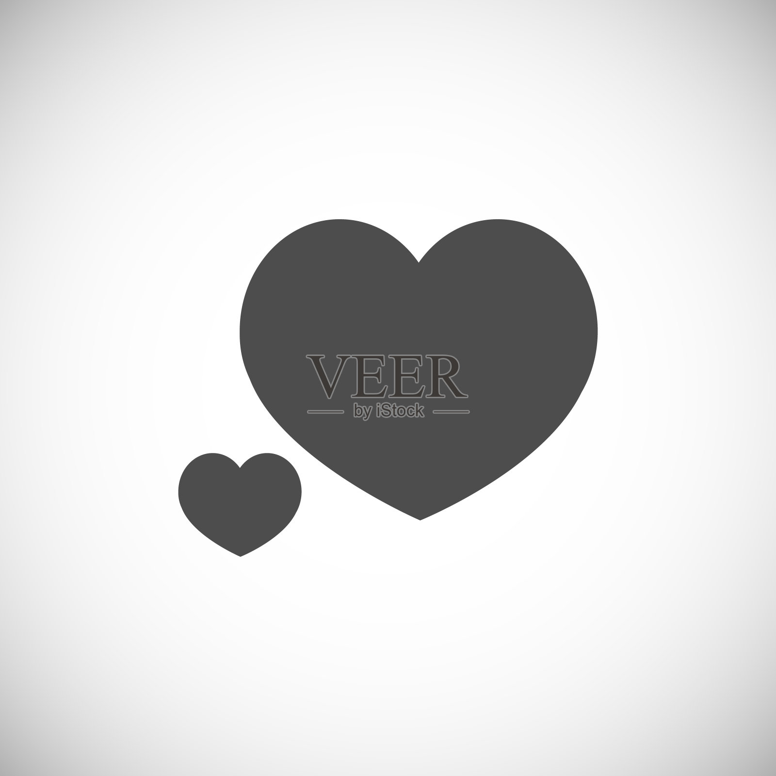 心矢量图标。简单的灰色的插图插画图片素材