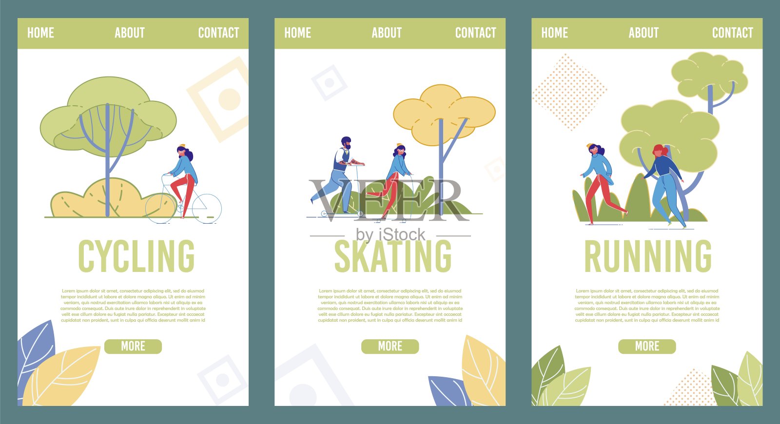 运动娱乐移动网页模板集设计模板素材