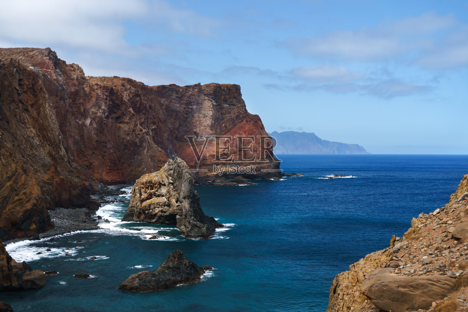 美丽的风景，蓬塔德圣洛伦索和大西洋，马德拉照片摄影图片