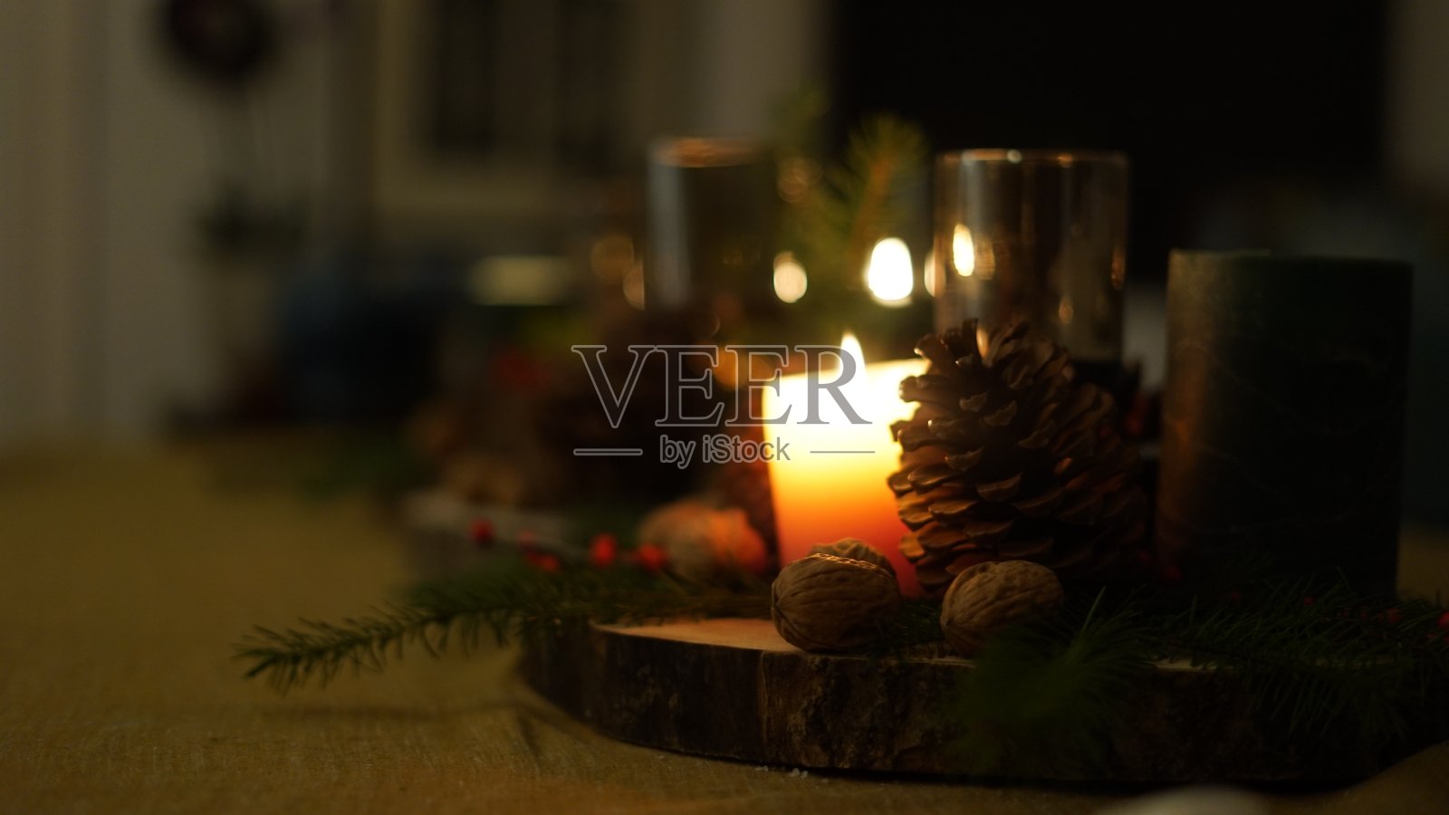 圣诞蜡烛照片摄影图片