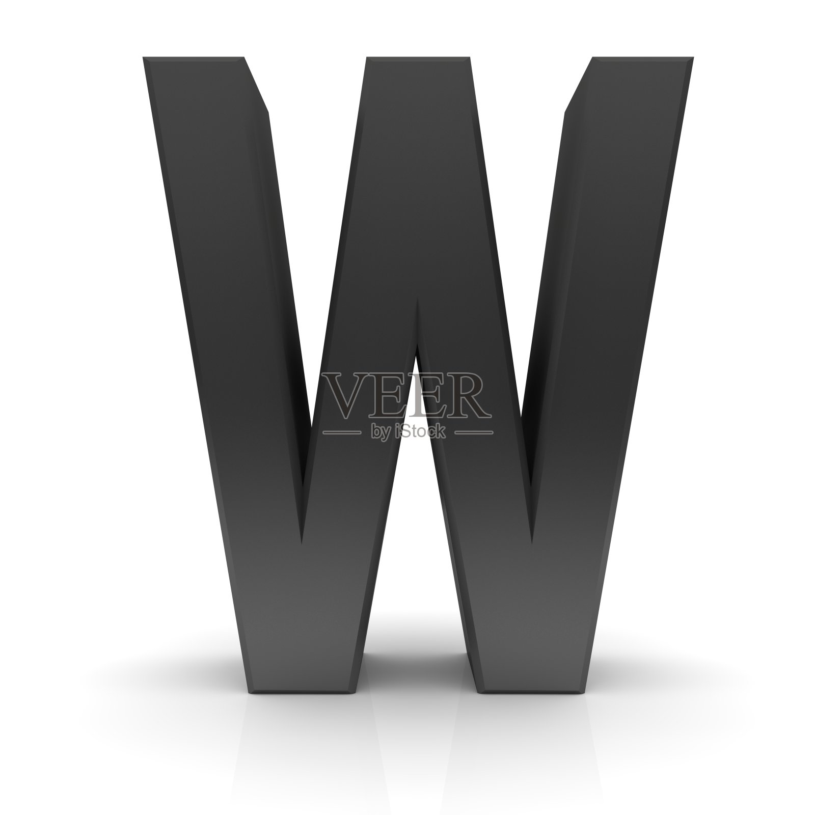 字母W黑色文本符号3d字母表照片摄影图片
