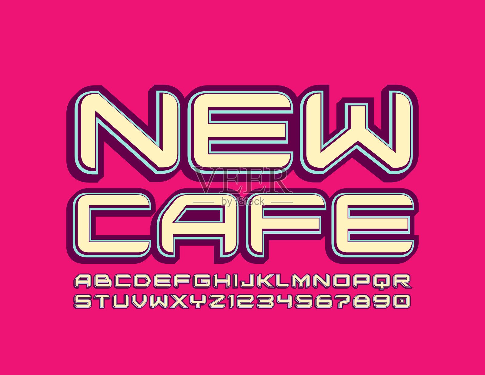 向量现代标志新咖啡馆与创意字体。时尚的字母组插画图片素材