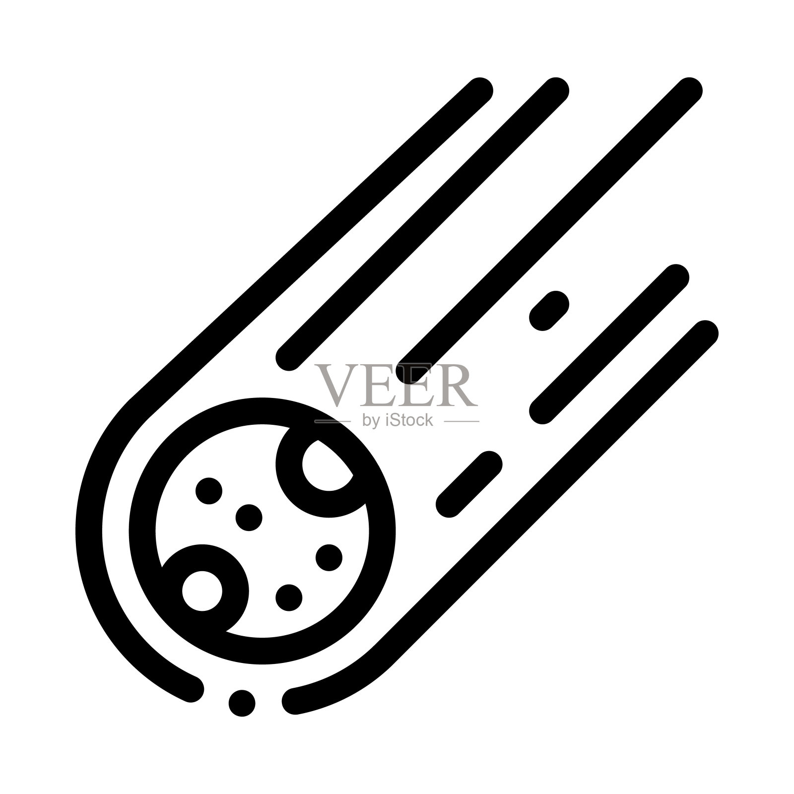 陨落陨石球图标轮廓插图插画图片素材
