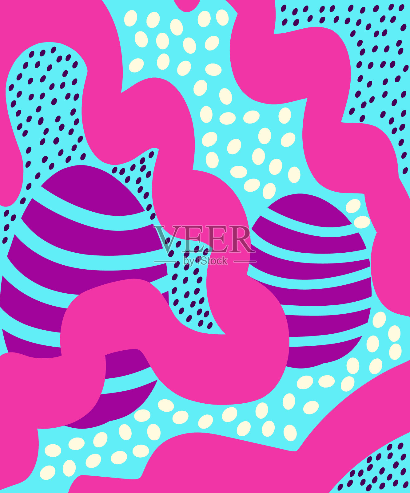 抽象色彩有趣的卡通纹理模板涂鸦现代背景。插画图片素材