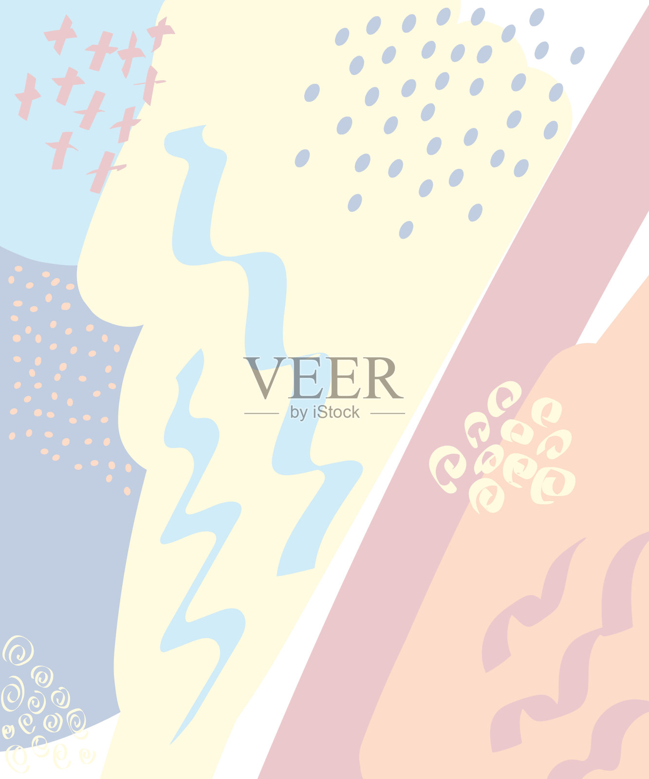 抽象色彩有趣的卡通纹理模板涂鸦现代背景。插画图片素材