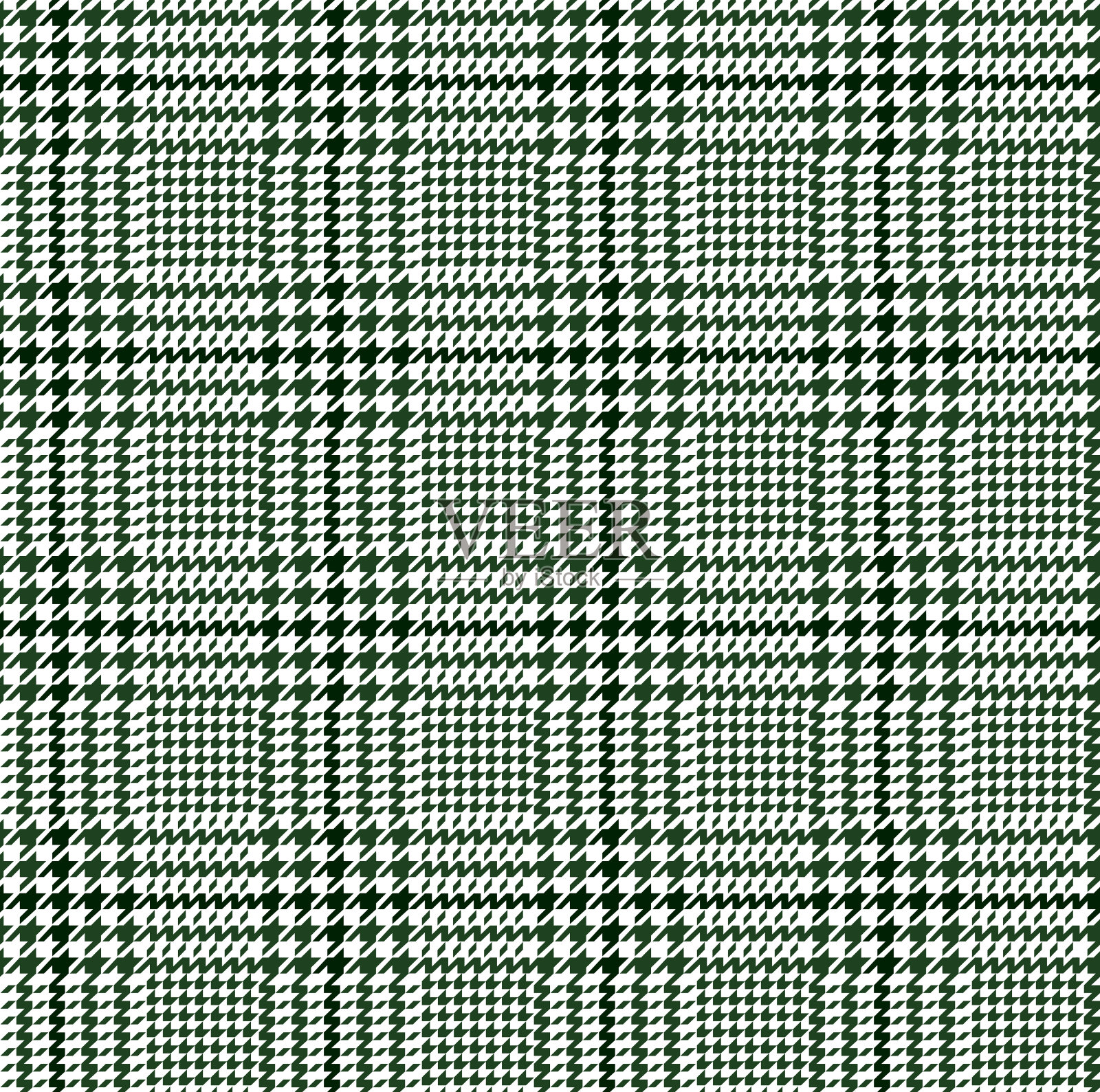 绿色和白色格伦格子图案。时尚的猎犬齿格子设计。插画图片素材