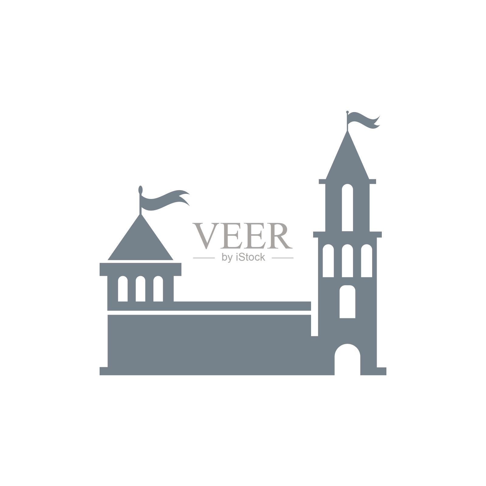 城堡图标矢量插图设计插画图片素材