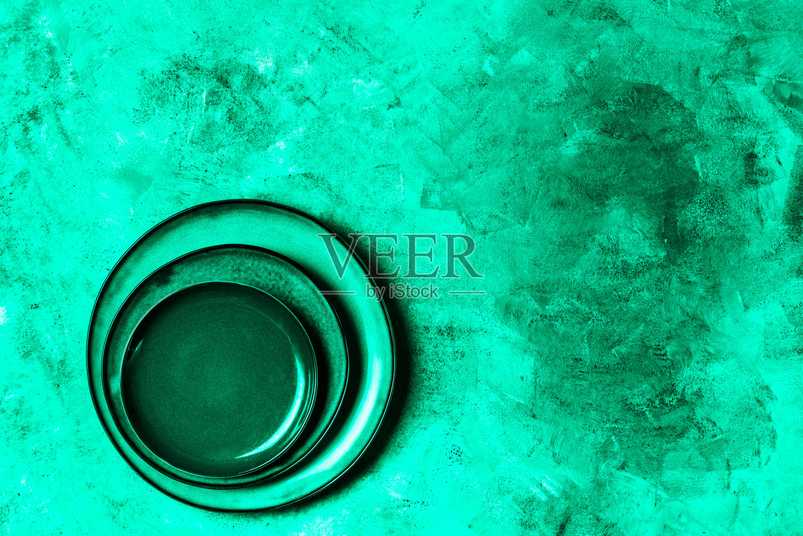 不同的陶瓷空蓝板照片摄影图片