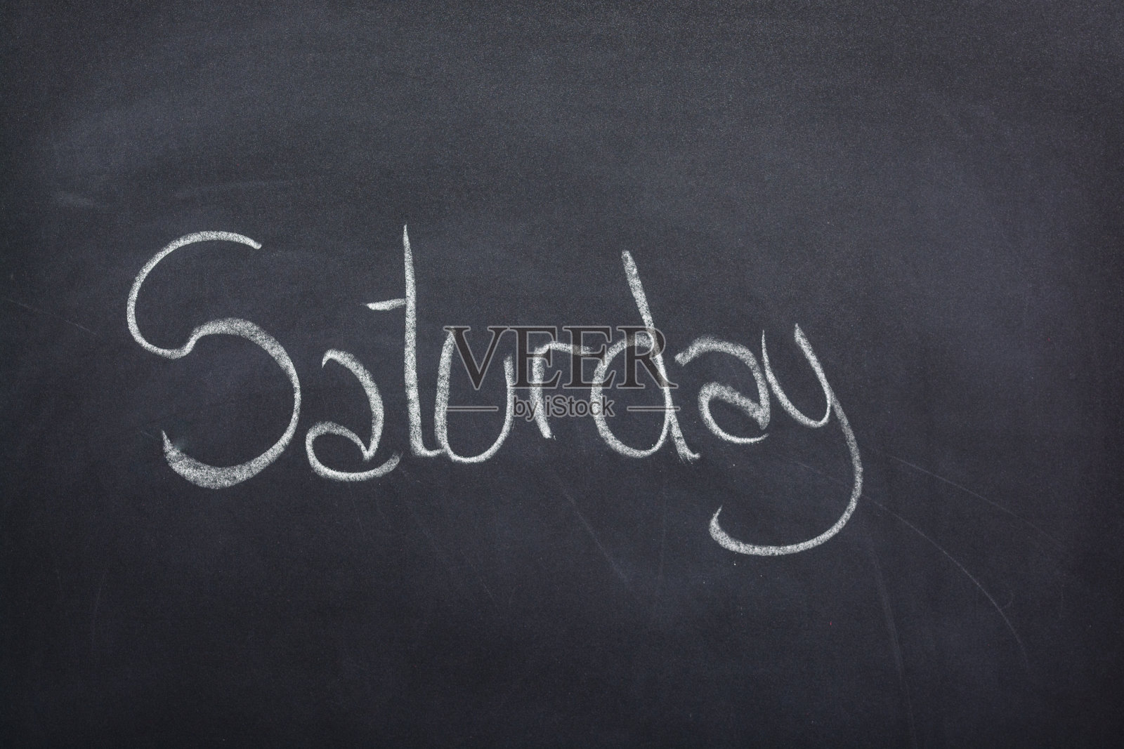 星期六在黑板上照片摄影图片