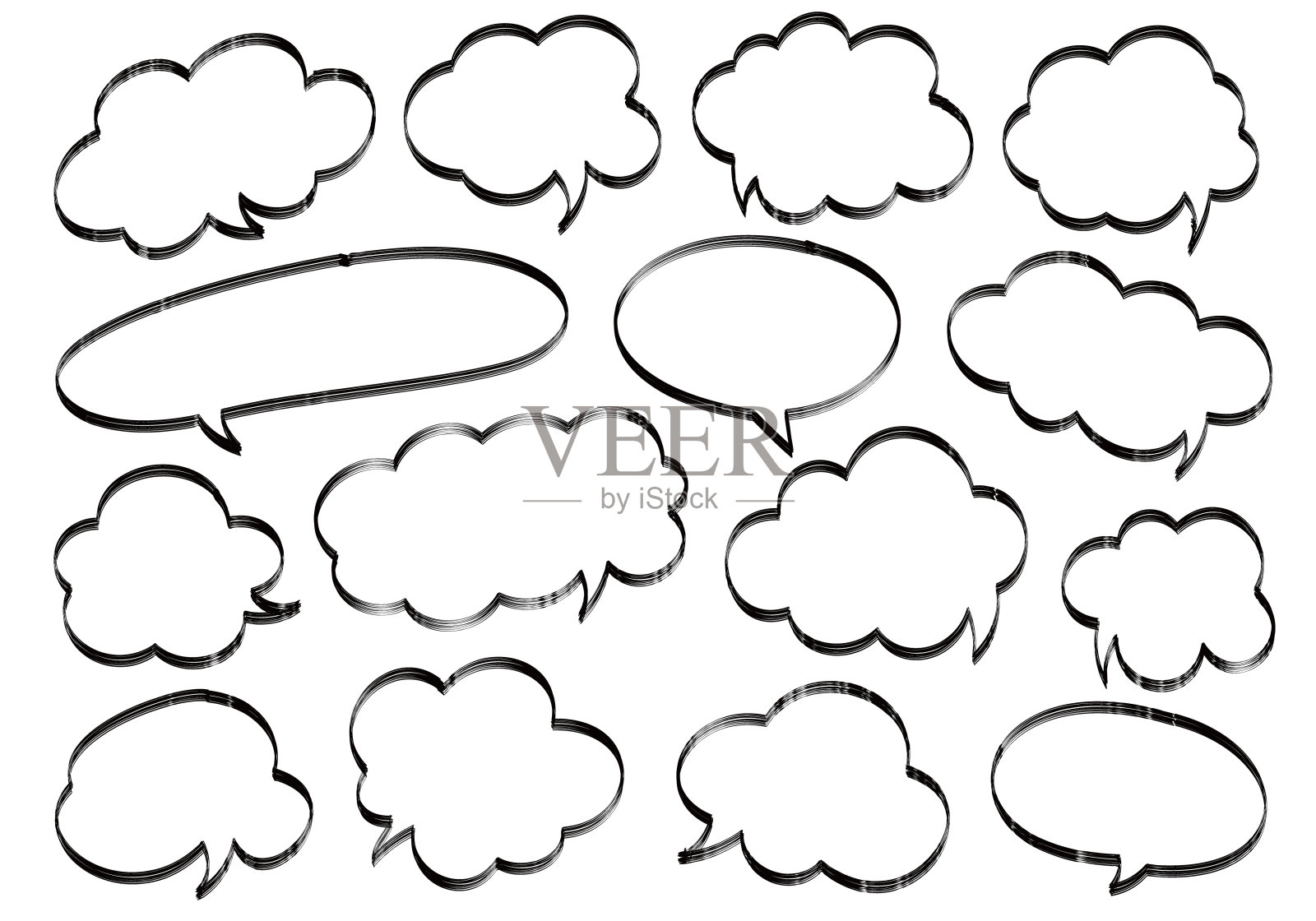 一组语音气泡图标插画图片素材