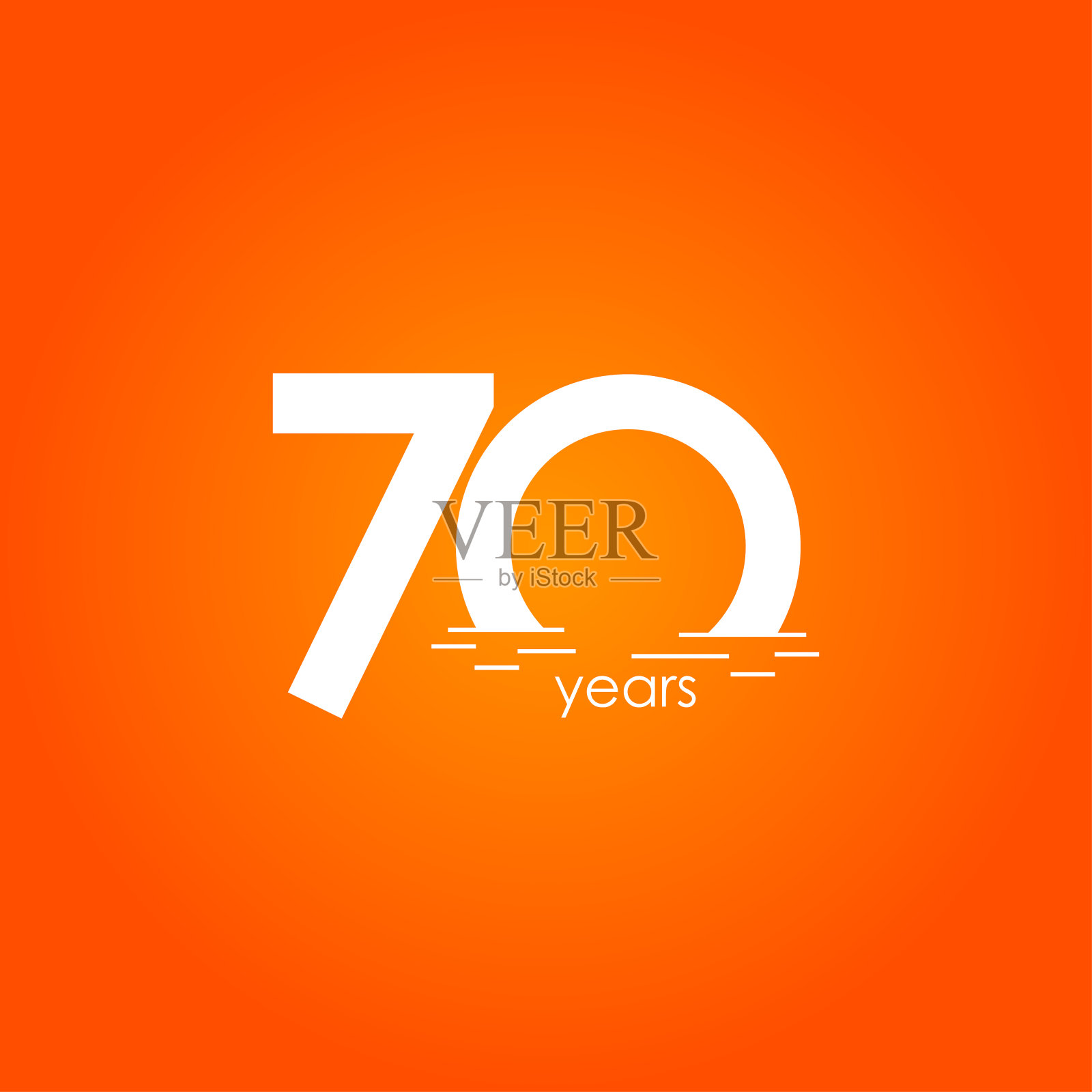 70周年庆典日落梯度矢量模板设计插图插画图片素材