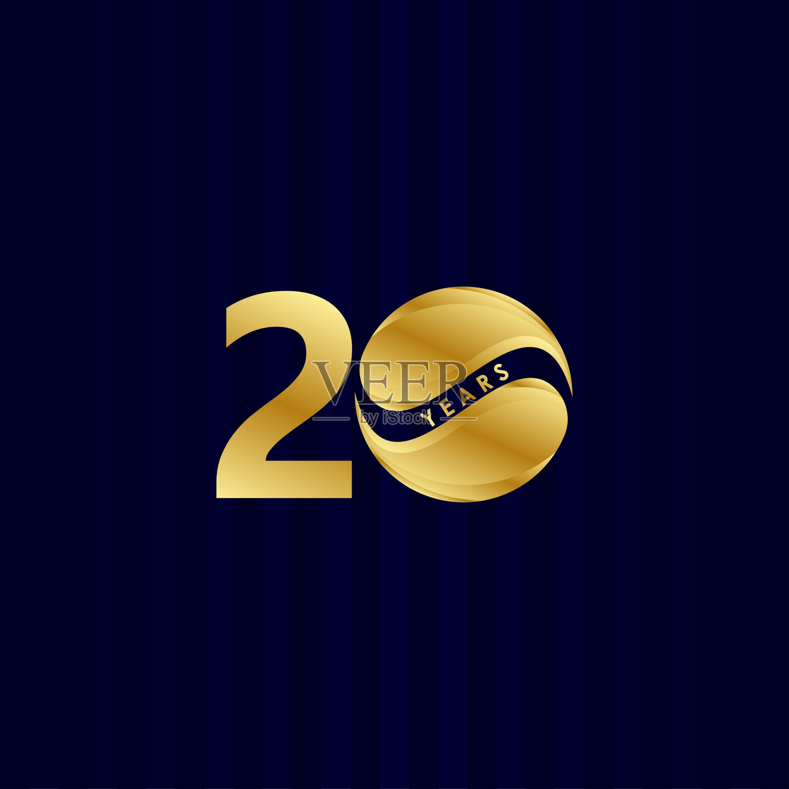 20周年庆祝糖果金矢量模板设计插图插画图片素材