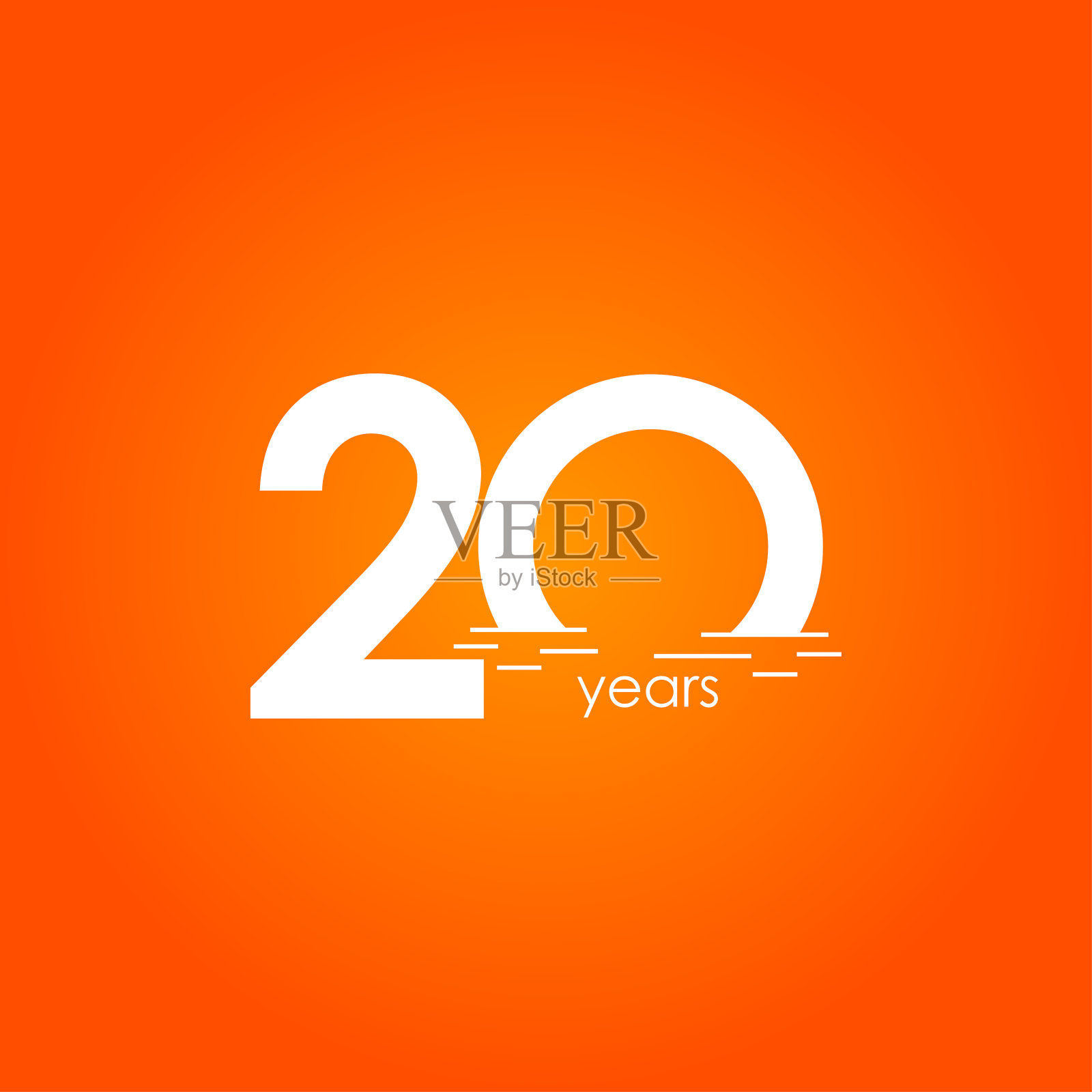 20周年庆典日落梯度矢量模板设计插图插画图片素材