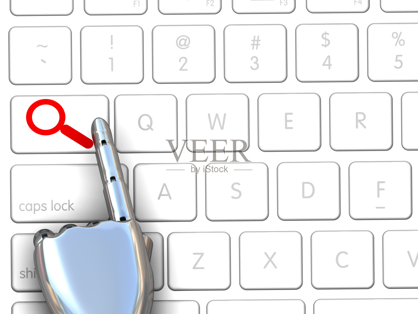 机械手在搜索按钮上照片摄影图片