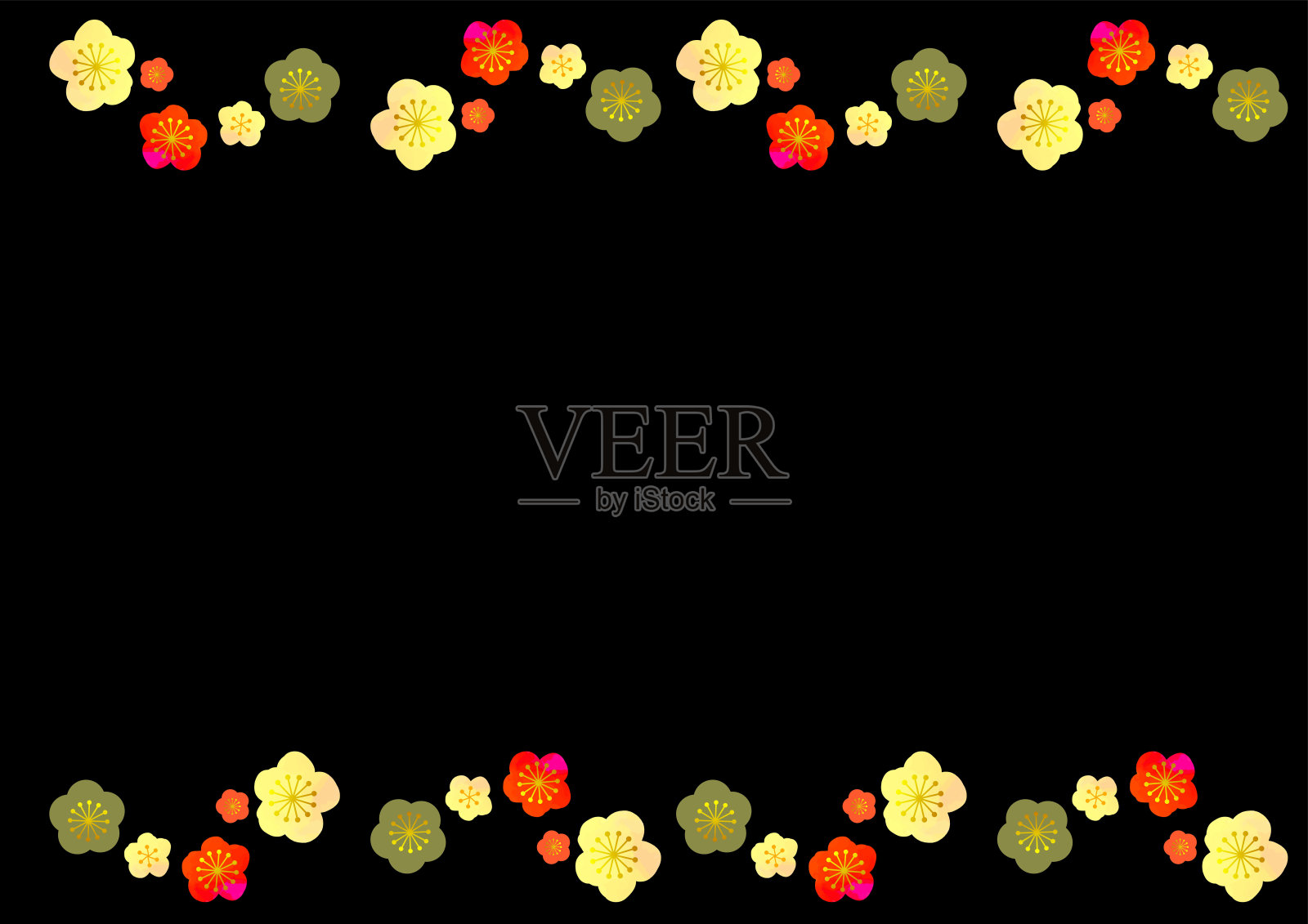 梅子，梅子，相框插画图片素材