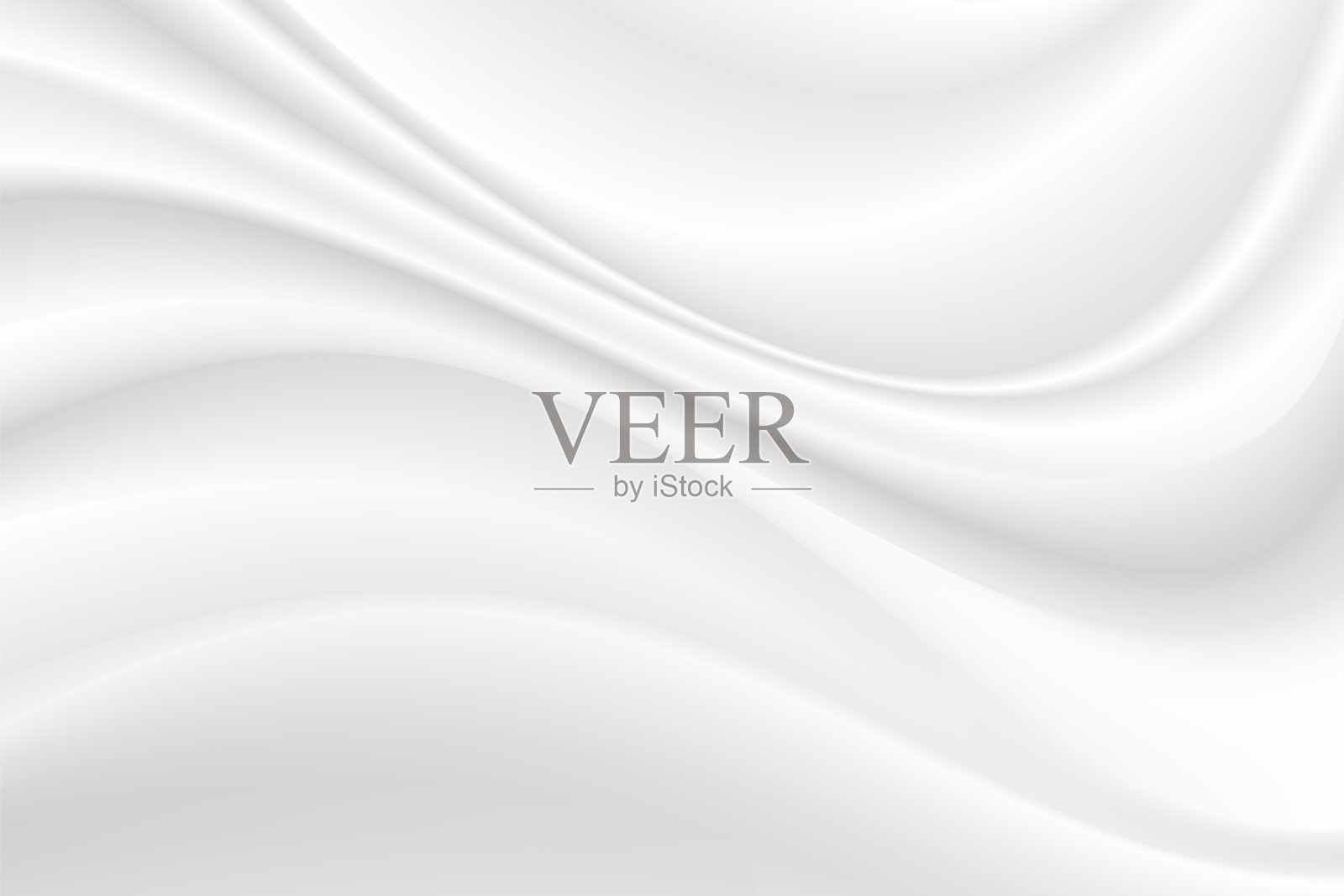 白色丝织物的波浪与光影交叠。白色和灰色抽象纹理背景和复制空间的网页设计插画图片素材