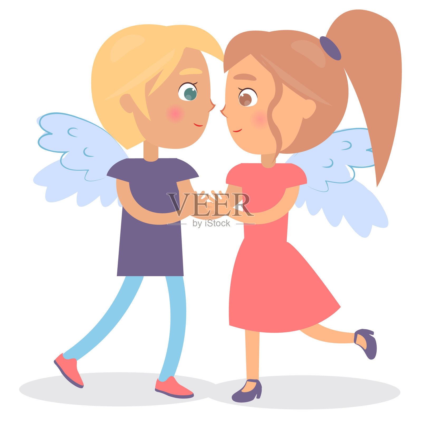 Ð情侣在情人节矢量插图插画图片素材