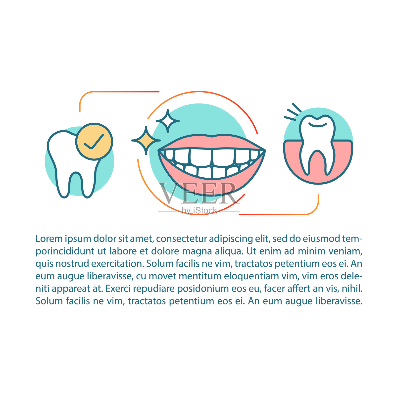 口腔健康文章页面矢量模板设计模板素材