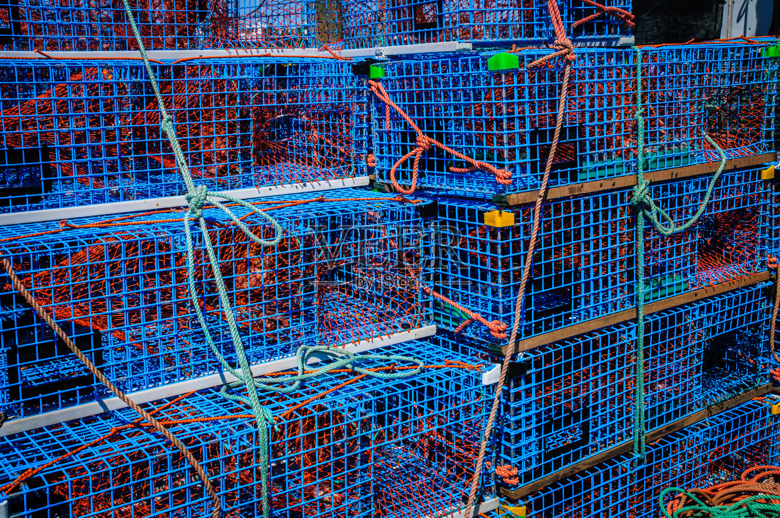 龙虾陷阱堆照片摄影图片