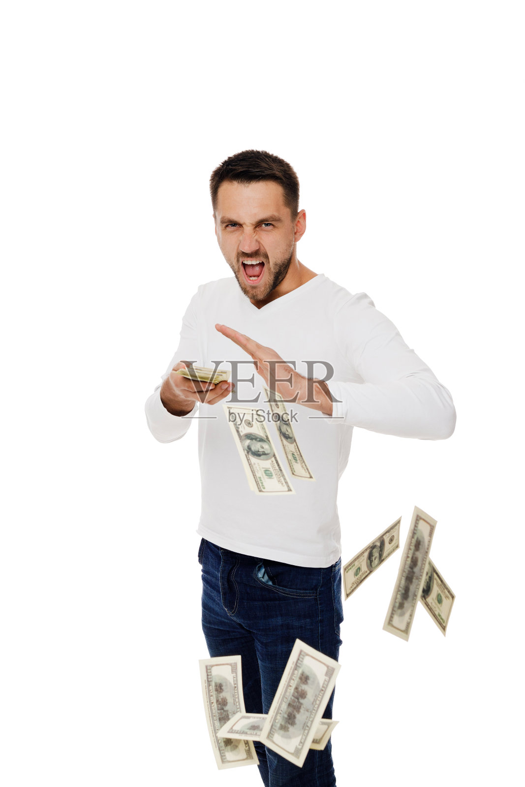 男人在扔钞票照片摄影图片