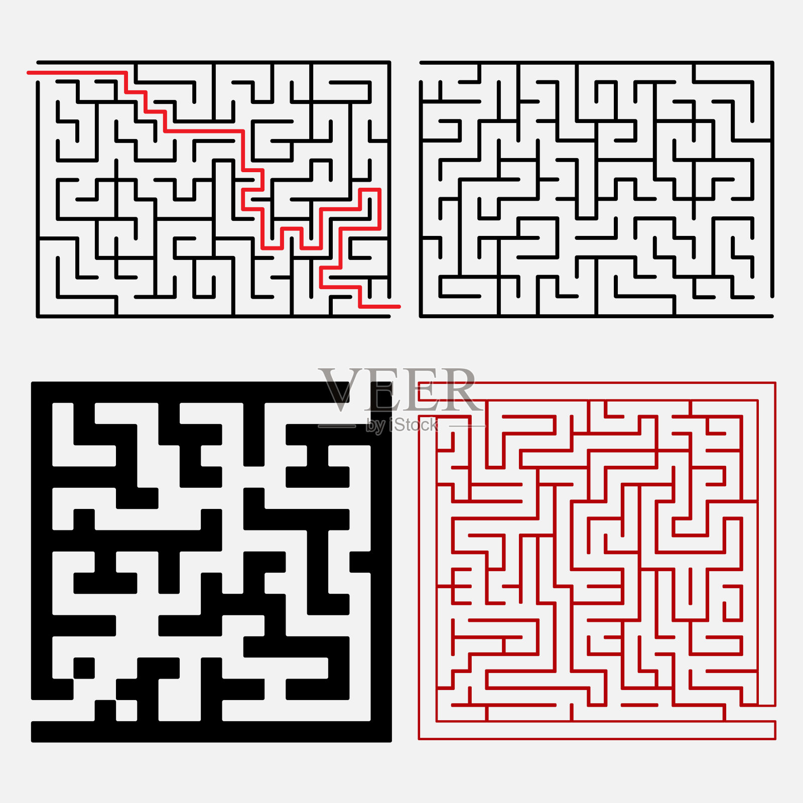 有入口和出口的迷宫。矢量图插画图片素材