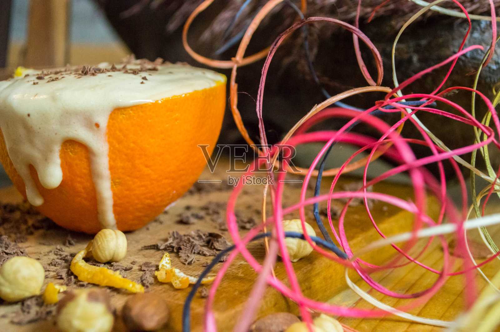 橙馅冰淇淋照片摄影图片