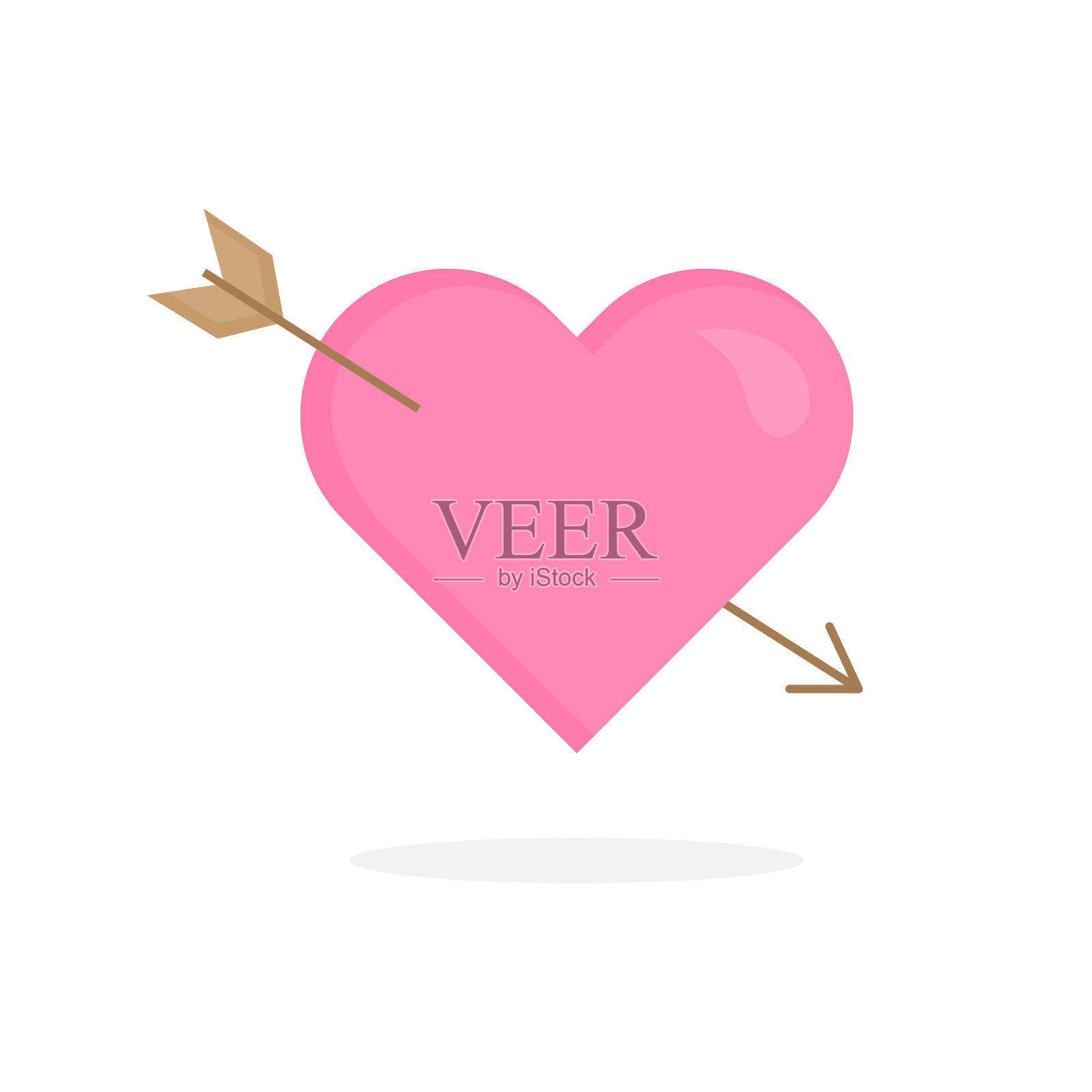 心与箭头插画图片素材