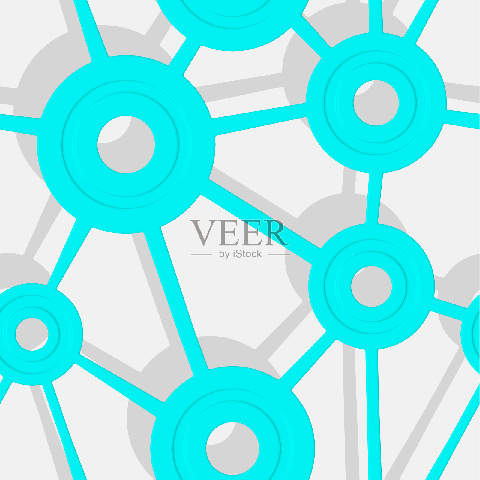 eps10。在带有阴影的白色背景上，用线条互相连接的圆柱状或圆形的无缝图案。矢量图插画图片素材