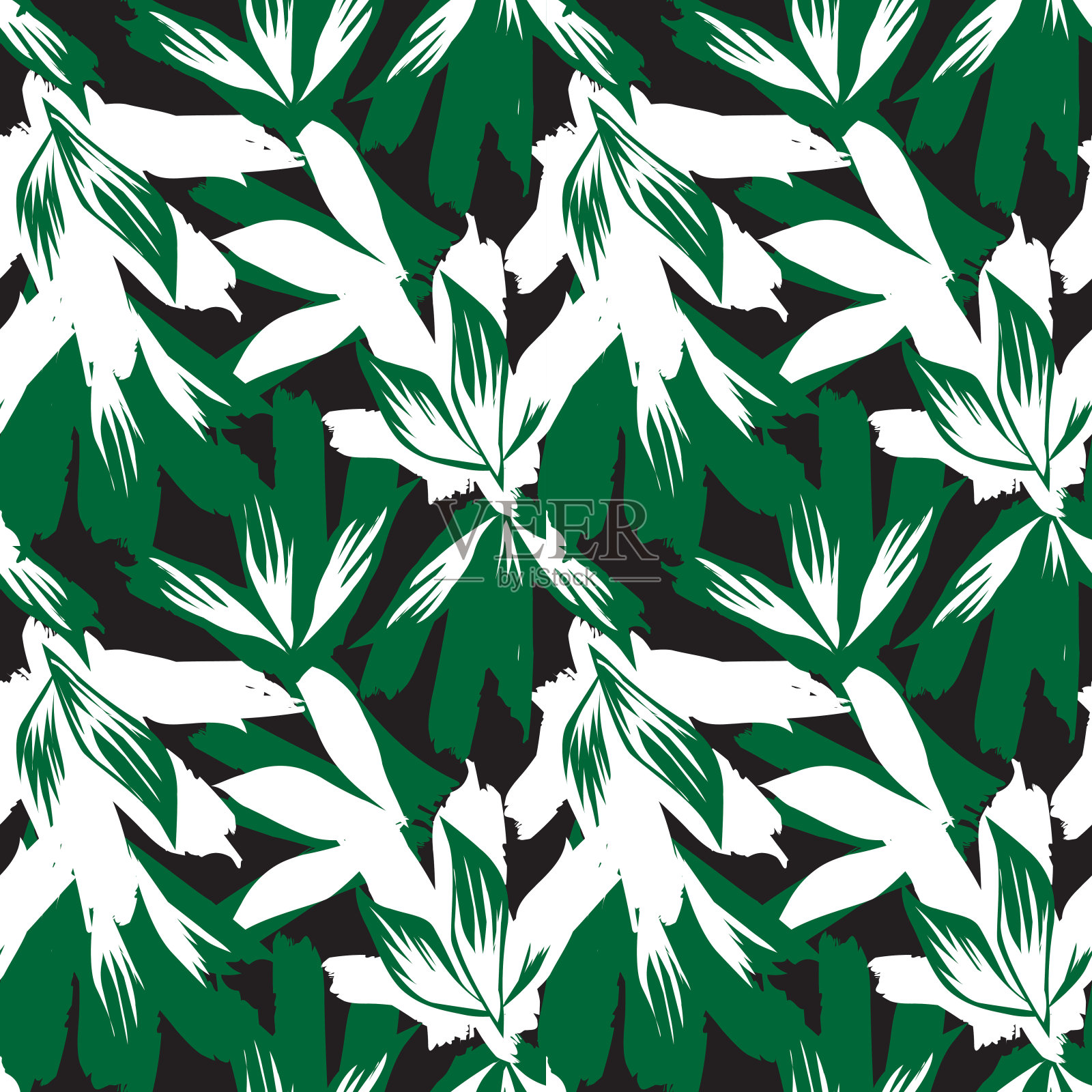 色彩缤纷的热带花卉无缝图案插画图片素材