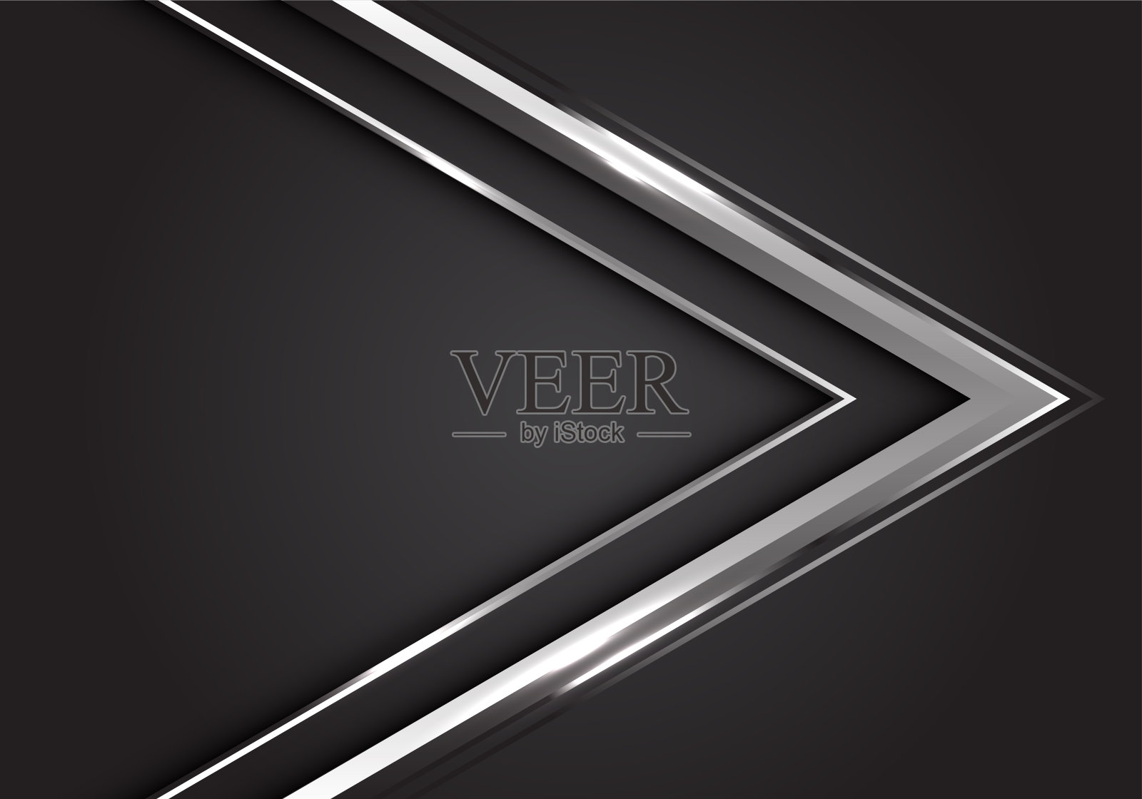 抽象的银色箭头方向上的灰色背景设计现代未来的矢量插图。插画图片素材