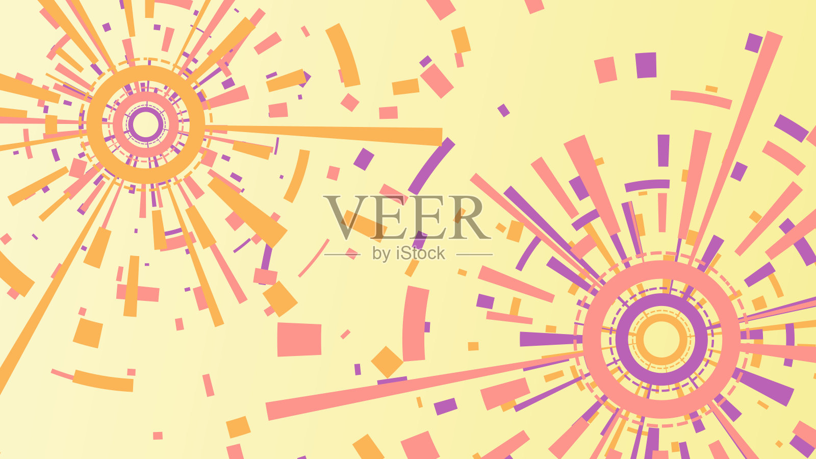 彩色几何圆形背景。插画图片素材