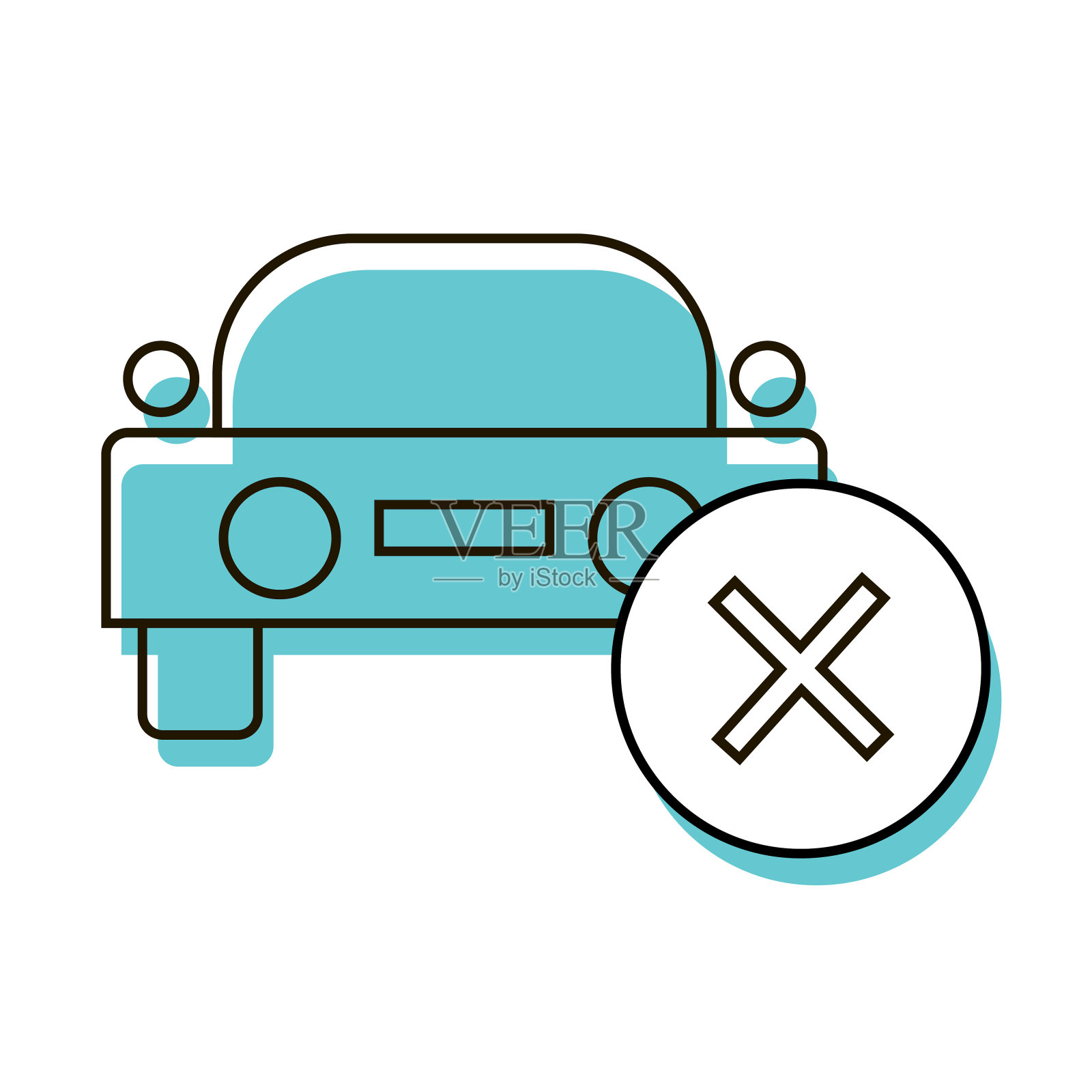 没有停车场。没有出租。没有汽车可用。设计元素。矢量插图。图标与阴影隔离在白色背景上。插画图片素材