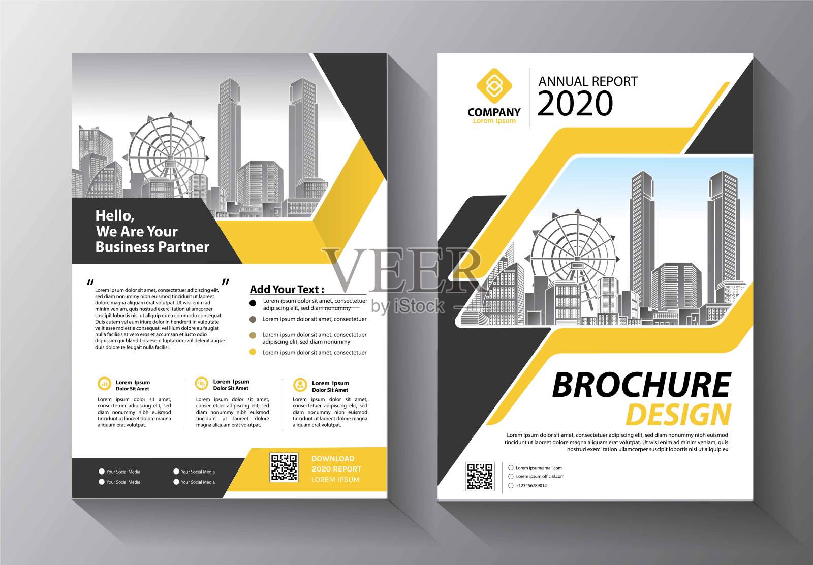 业务抽象向量模板。宣传册设计，涵盖现代布局，年度报告，海报，传单A4彩色三角形，几何形状的科技，科学，市场与灯光背景插画图片素材