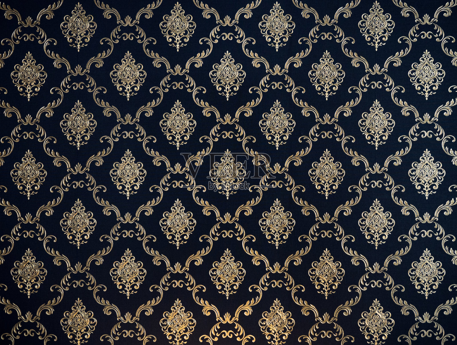 金线泰国图案的海军蓝织物为背景照片摄影图片