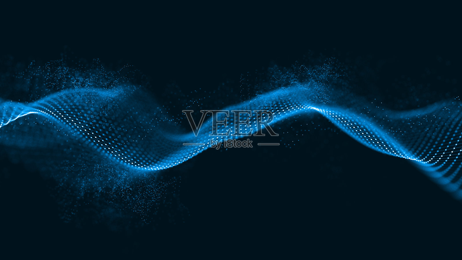 抽象3d渲染未来的点和线。计算机几何数字连接结构。未来的黑色抽象网格。丛与粒子。智能人工照片摄影图片