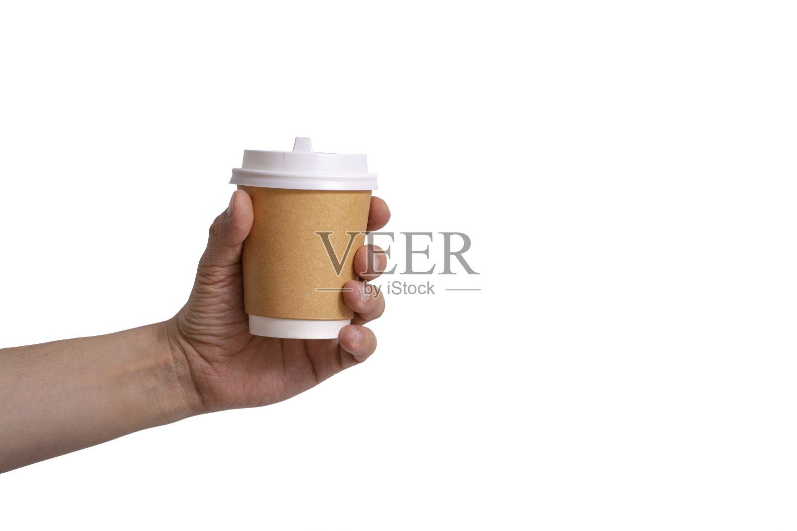 白色背景上的咖啡纸杯照片摄影图片