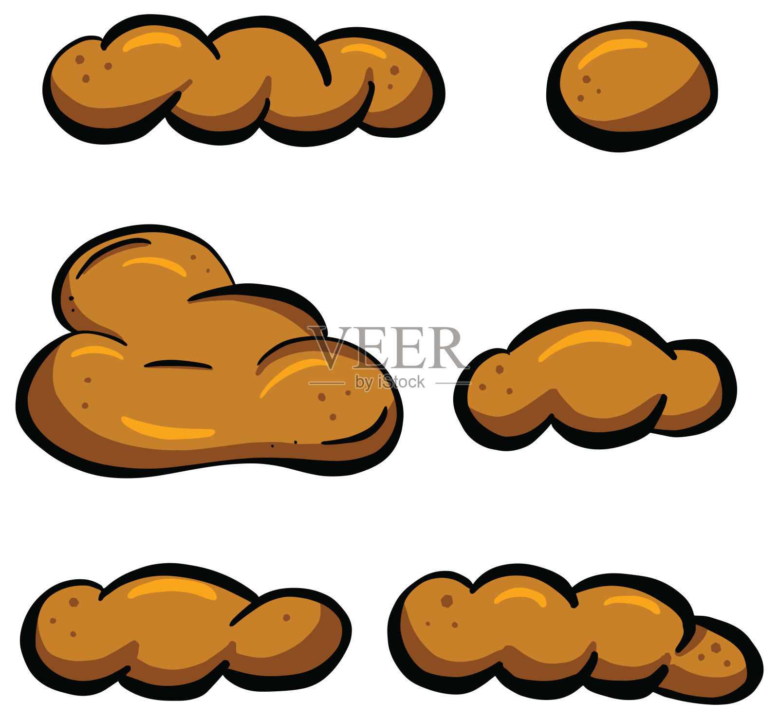 一套棕色卡通大便插图设计元素图片